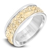 Thumbnail Image 2 of ArtCarved Men's Engraved Wedding Band 14K Two-Tone Gold 8mm