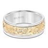 Thumbnail Image 3 of ArtCarved Men's Engraved Wedding Band 14K Two-Tone Gold 8mm