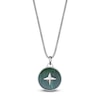 Thumbnail Image 1 of Men's Natural Malachite Star Necklace Sterling Silver 24"
