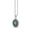 Thumbnail Image 2 of Men's Natural Malachite Star Necklace Sterling Silver 24"