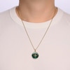 Thumbnail Image 5 of Men's Natural Malachite Star Necklace Sterling Silver 24"