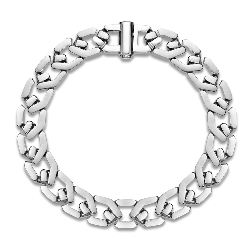 Main Image 4 of Men's Hexagon Link Chain Bracelet 10mm Stainless Steel 8.5"