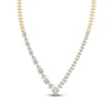 Thumbnail Image 1 of J'Lure Square Emerald Step-Cut, Half Moon Brilliant-Cut & Baguette-Cut Lab-Grown Diamond Necklace 8-3/8 ct tw 14K Yellow Gold 19"
