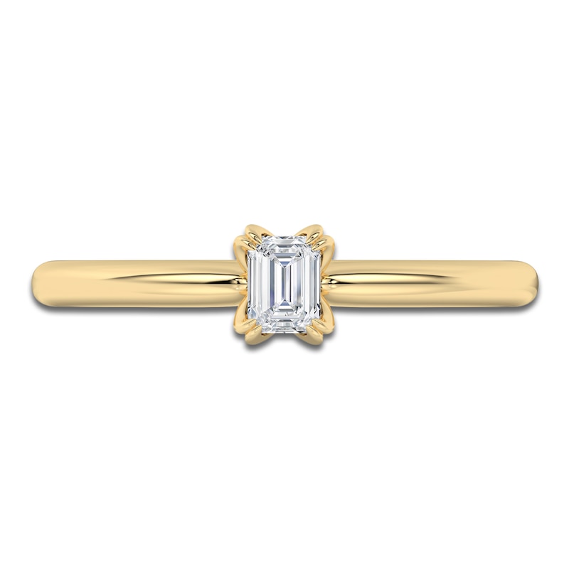 Main Image 3 of Emerald-Cut Diamond Solitaire Engagement Ring 1/4 ct tw 14K Yellow Gold (I2/I)