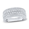 Thumbnail Image 1 of Men's Lab-Grown Diamond Four-Row Wedding Band 2 ct tw 10K White Gold