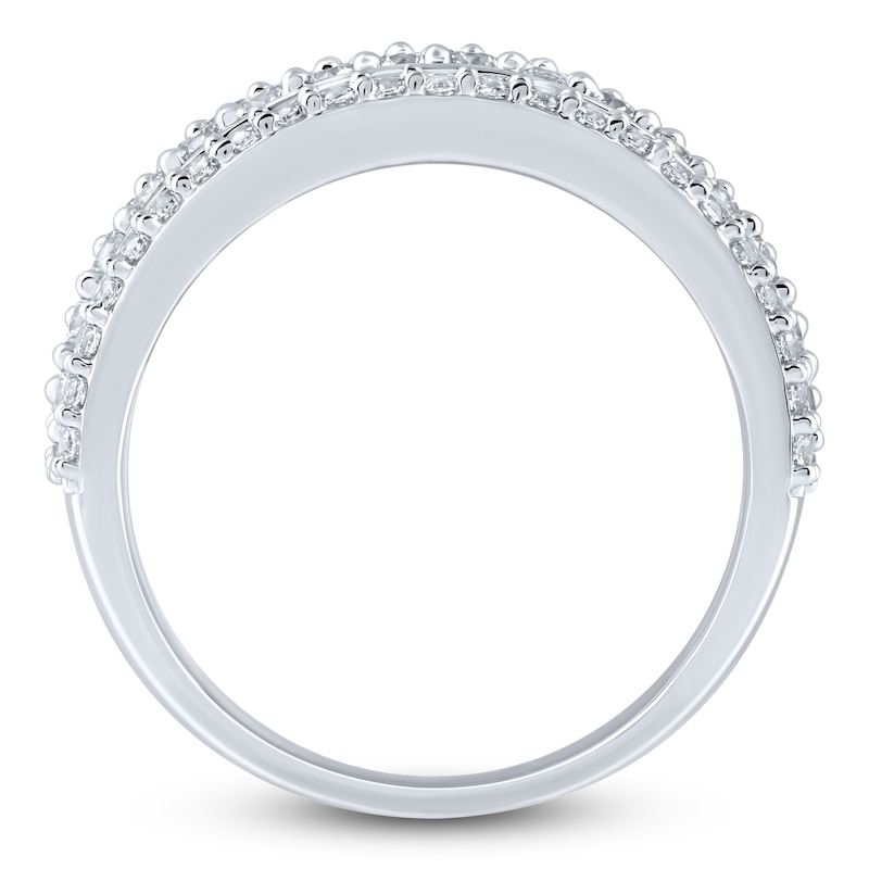 Main Image 2 of Men's Lab-Grown Diamond Four-Row Wedding Band 2 ct tw 10K White Gold