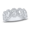 Thumbnail Image 1 of Oval-Cut Lab-Grown Diamond Halo Anniversary Ring 4-1/6 ct tw 14K White Gold