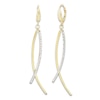 Thumbnail Image 2 of Italia D'Oro Diamond-Cut Drop Earrings 14K Two-Tone Gold
