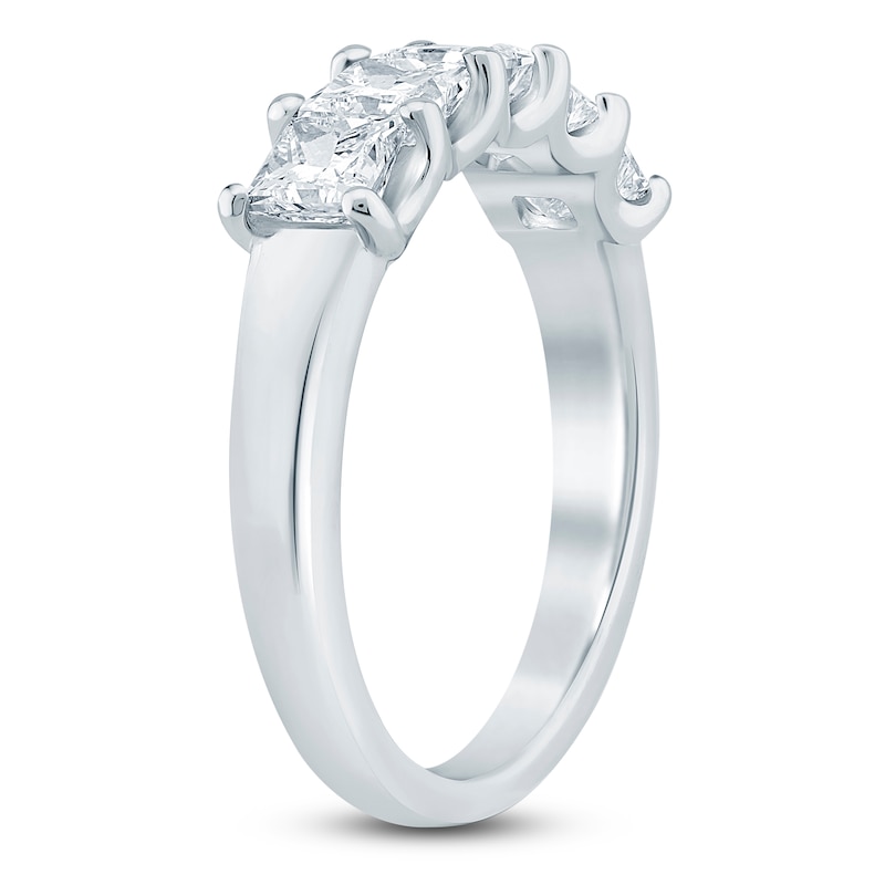 Main Image 2 of Princess-Cut Lab-Grown Diamond Five-Stone Anniversary Ring 1-1/2 ct tw 14K White Gold
