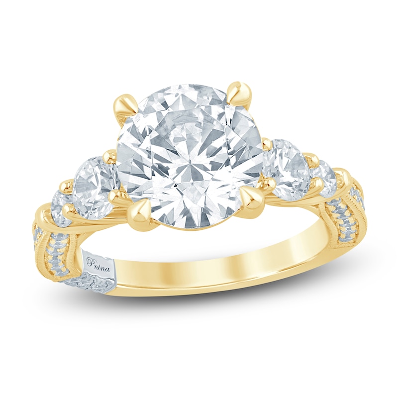 Main Image 1 of Pnina Tornai Round-Cut Lab-Grown Diamond Engagement Ring 4 ct tw 14K Yellow Gold