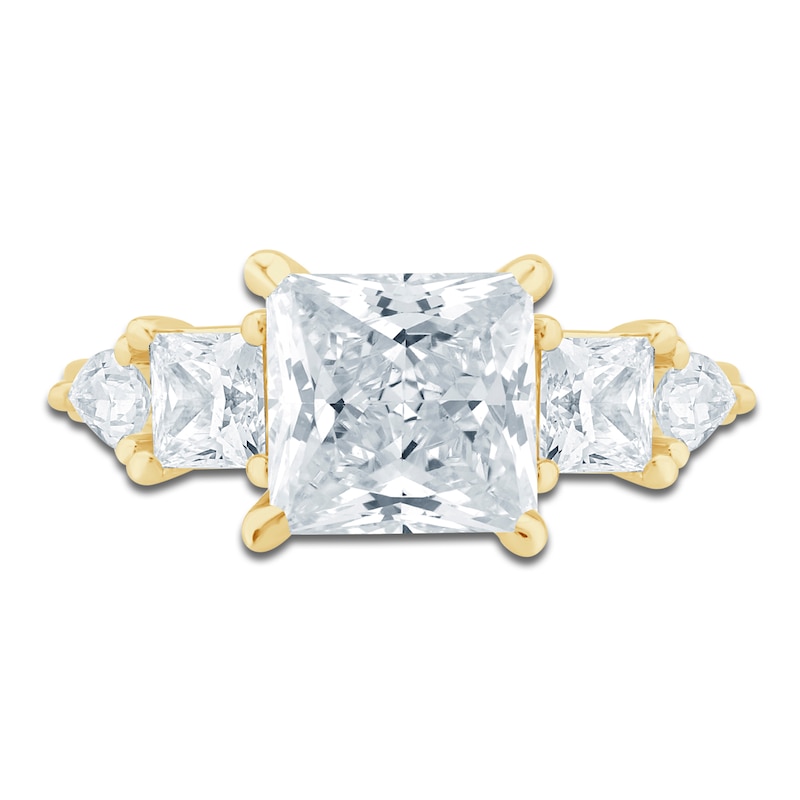 Main Image 3 of Pnina Tornai Princess-Cut & Pear-Shaped Lab-Grown Diamond Five-Stone Engagement Ring 3-7/8 ct tw 14K Yellow Gold