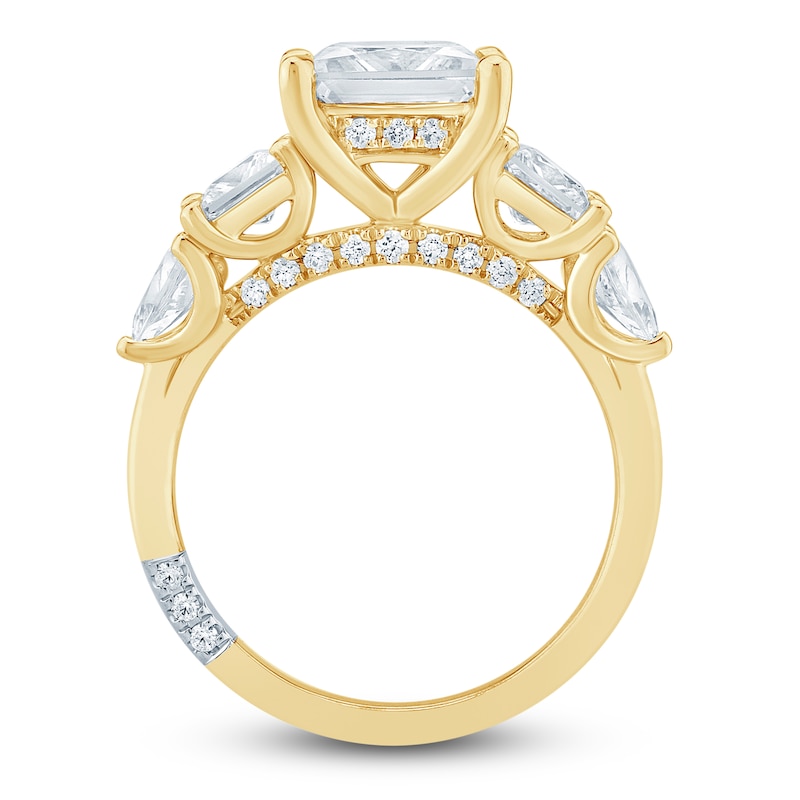 Main Image 4 of Pnina Tornai Princess-Cut & Pear-Shaped Lab-Grown Diamond Five-Stone Engagement Ring 3-7/8 ct tw 14K Yellow Gold