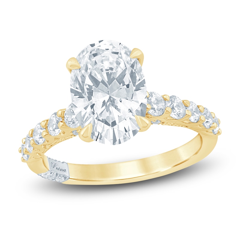 Main Image 1 of Pnina Tornai Oval-Cut Lab-Grown Diamond Engagement Ring 3-3/4 ct tw 14K Yellow Gold