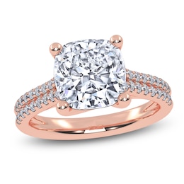 Cushion-Cut Lab-Grown Diamond Engagement Ring 3-1/4 ct tw 14K Rose Gold