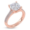 Thumbnail Image 2 of Cushion-Cut Lab-Grown Diamond Engagement Ring 3-1/4 ct tw 14K Rose Gold