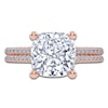 Thumbnail Image 3 of Cushion-Cut Lab-Grown Diamond Engagement Ring 3-1/4 ct tw 14K Rose Gold