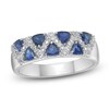 Thumbnail Image 1 of Trillion-Cut Blue Lab-Created Sapphire & White Lab-Created Sapphire Ring Sterling Silver