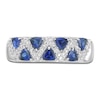 Thumbnail Image 2 of Trillion-Cut Blue Lab-Created Sapphire & White Lab-Created Sapphire Ring Sterling Silver