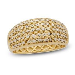 Italia D'Oro Diamond-Cut Domed Ring 14K Two-Tone Gold