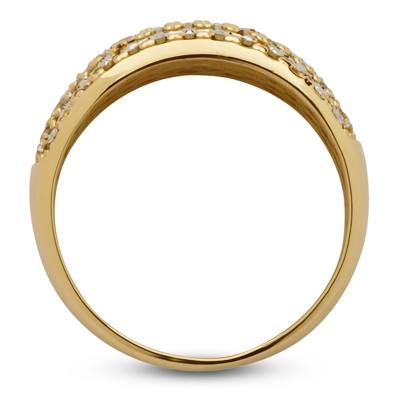 Main Image 3 of Italia D'Oro Diamond-Cut Domed Ring 14K Two-Tone Gold