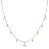 Thumbnail Image 1 of Shy Creation Cultured Pearl & Diamond Accent Dangle Station Necklace 14K Yellow Gold 18"