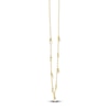 Thumbnail Image 3 of Shy Creation Cultured Pearl & Diamond Accent Dangle Station Necklace 14K Yellow Gold 18"