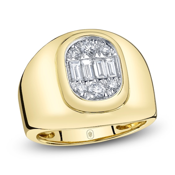 Shy ICON Lumeria Baguette & Round-Cut Multi-Diamond Ring 1/2 ct tw 14K Yellow Gold B22001060