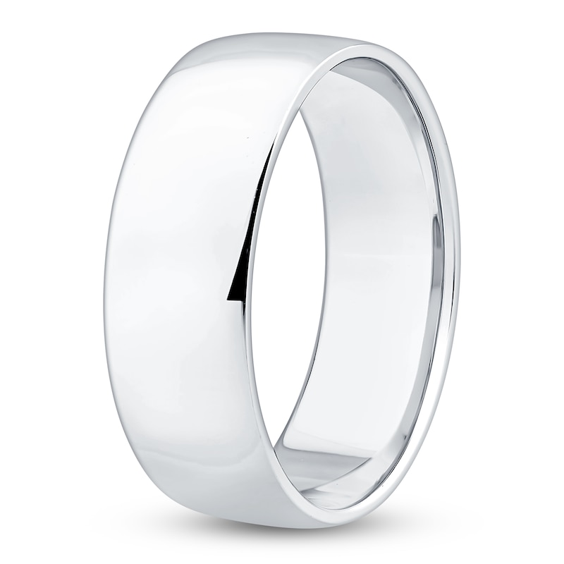 Main Image 2 of Men's Domed Wedding Band 10K White Gold 7mm