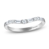 Thumbnail Image 1 of Vera Wang VOW Round & Baguette-Cut Contour Wedding Band 1/4 ct tw 14K White Gold
