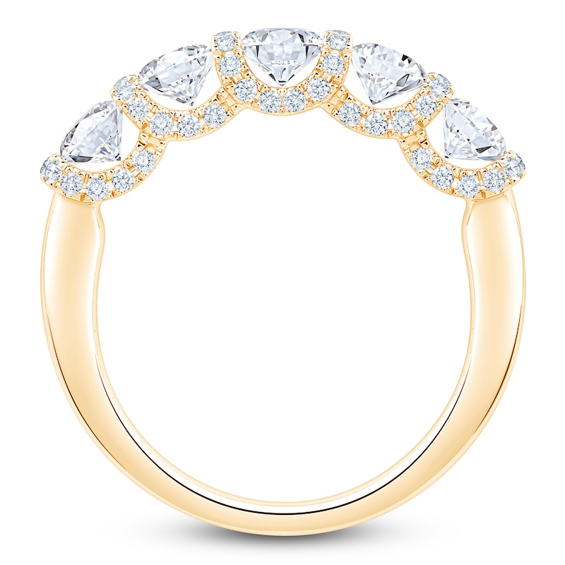 Main Image 2 of Certified Diamond Scalloped-Edge Anniversary Ring 1-1/2 ct tw 14K Yellow Gold