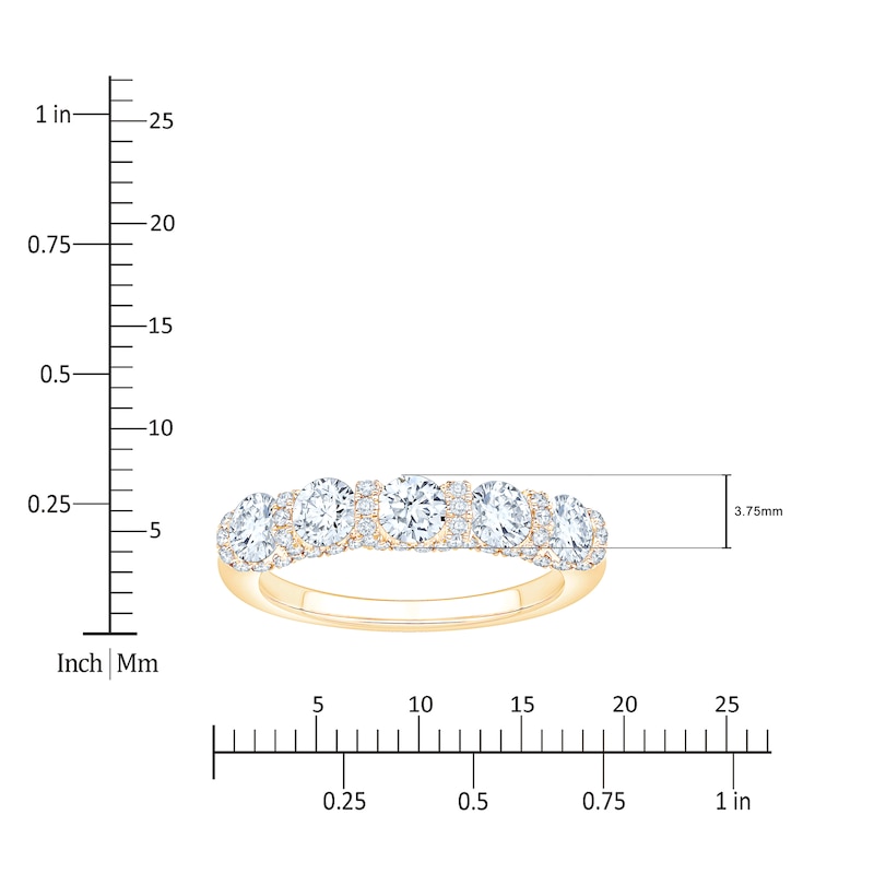 Main Image 4 of Certified Diamond Scalloped-Edge Anniversary Ring 1-1/2 ct tw 14K Yellow Gold