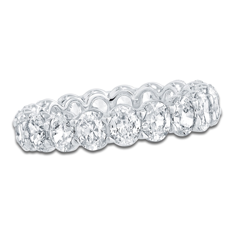 Main Image 1 of Certified Oval-Cut Diamond Eternity Band 3 to 4 ct tw 14K White Gold