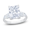 Thumbnail Image 1 of Radiant-Cut Lab-Grown Diamond Hidden Halo Engagement Ring 4-3/4 ct tw 14K White Gold