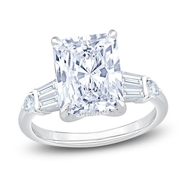 Radiant-Cut Lab-Grown Diamond Hidden Halo Engagement Ring 4-3/4 ct tw 14K White Gold