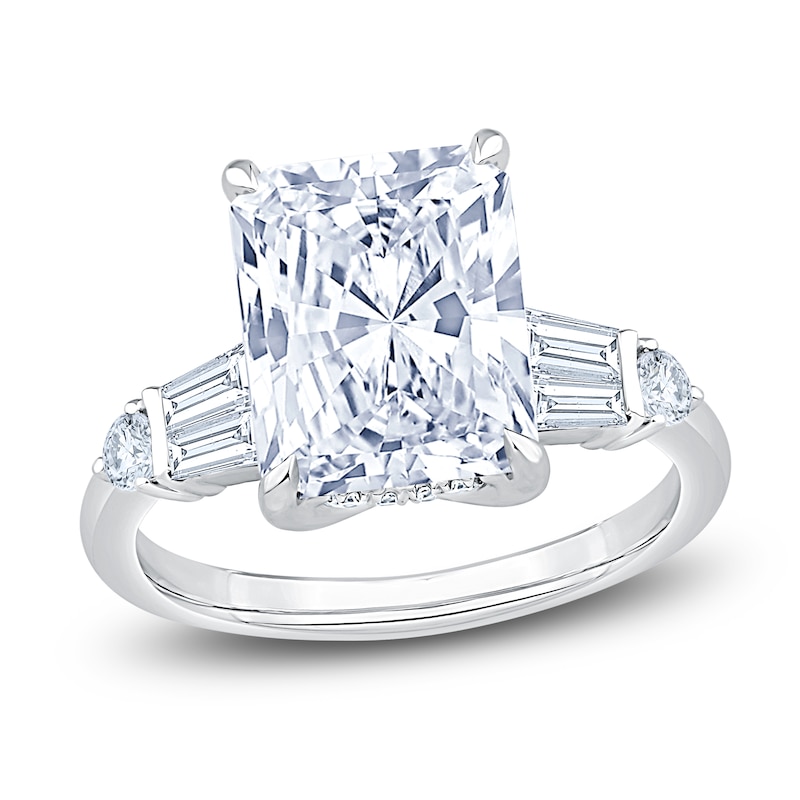Main Image 1 of Radiant-Cut Lab-Grown Diamond Hidden Halo Engagement Ring 4-3/4 ct tw 14K White Gold