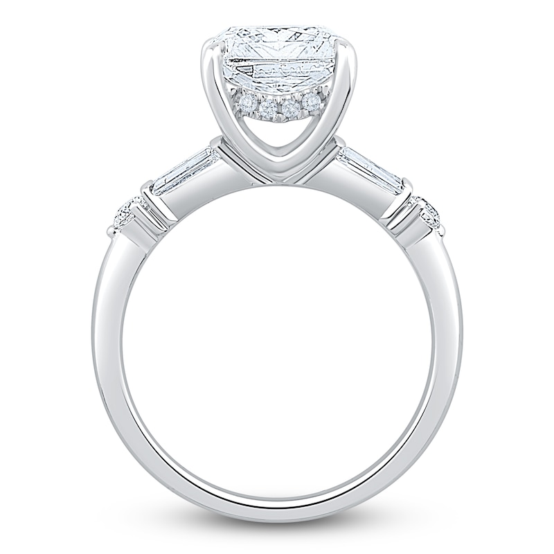 Main Image 2 of Radiant-Cut Lab-Grown Diamond Hidden Halo Engagement Ring 4-3/4 ct tw 14K White Gold