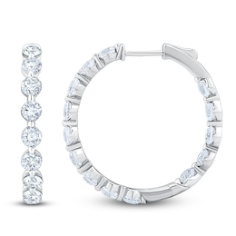 Jared Signature Lab-Grown Diamond Inside-Out Hoop Earrings 4 ct tw 14K White Gold