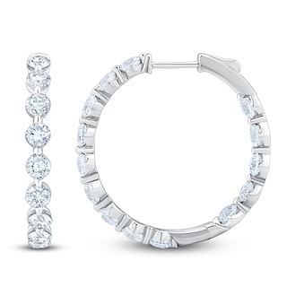 Jared Signature Lab-Grown Diamond Inside-Out Hoop Earrings 4 ct tw 14K White Gold