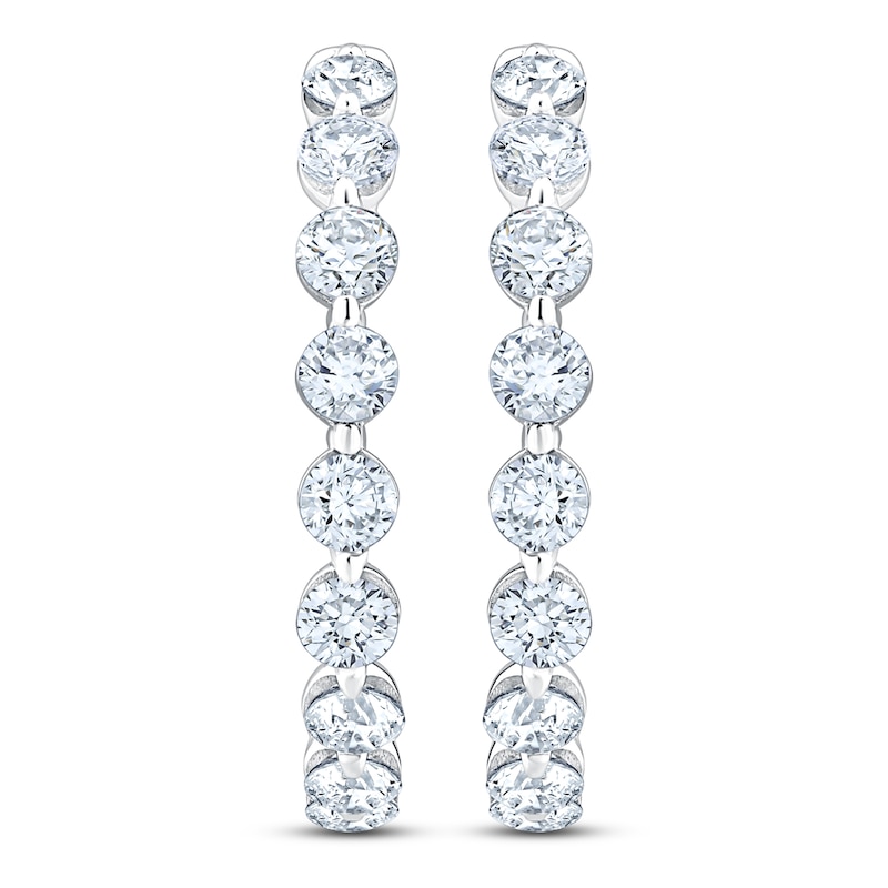 Main Image 2 of Jared Signature Lab-Grown Diamond Inside-Out Hoop Earrings 4 ct tw 14K White Gold