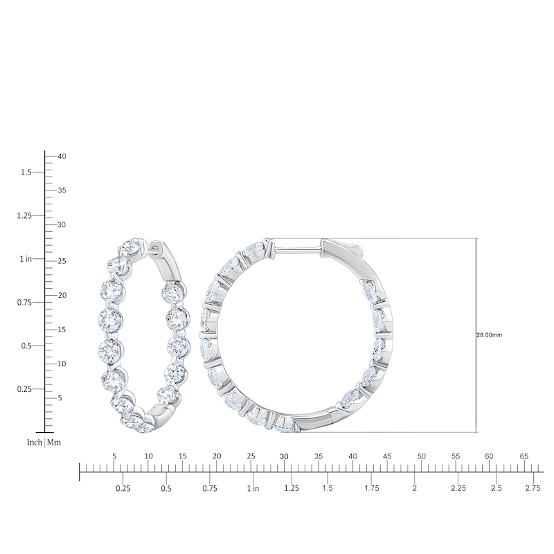 Main Image 4 of Jared Signature Lab-Grown Diamond Inside-Out Hoop Earrings 4 ct tw 14K White Gold