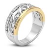 Thumbnail Image 2 of Unspoken Diamond Crossover Ring 1/4 ct tw 14K Yellow Gold & Sterling Silver