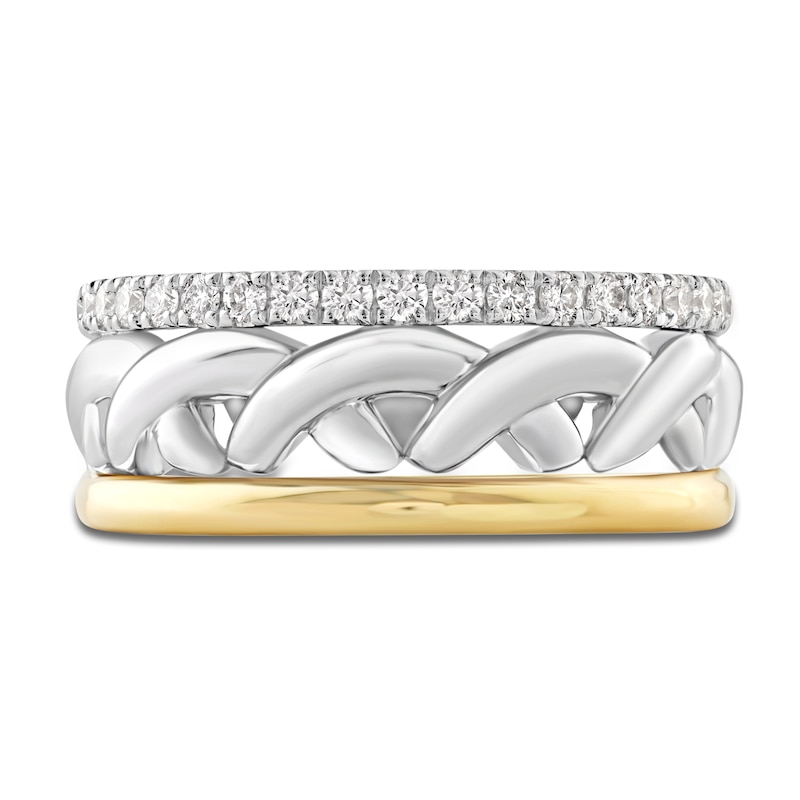 Main Image 3 of Unspoken Diamond Crossover Ring 1/4 ct tw 14K Yellow Gold & Sterling Silver