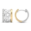Thumbnail Image 1 of &nbsp;Unspoken Diamond Huggie Hoop Earrings 1/4 ct tw 14K Yellow Gold and Sterling Silver