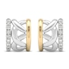 Thumbnail Image 3 of &nbsp;Unspoken Diamond Huggie Hoop Earrings 1/4 ct tw 14K Yellow Gold and Sterling Silver