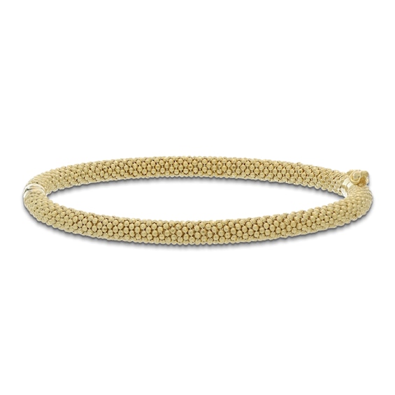 Italia D'Oro Textured Bangle Bracelet 14K Yellow Gold-Plated Sterling Silver