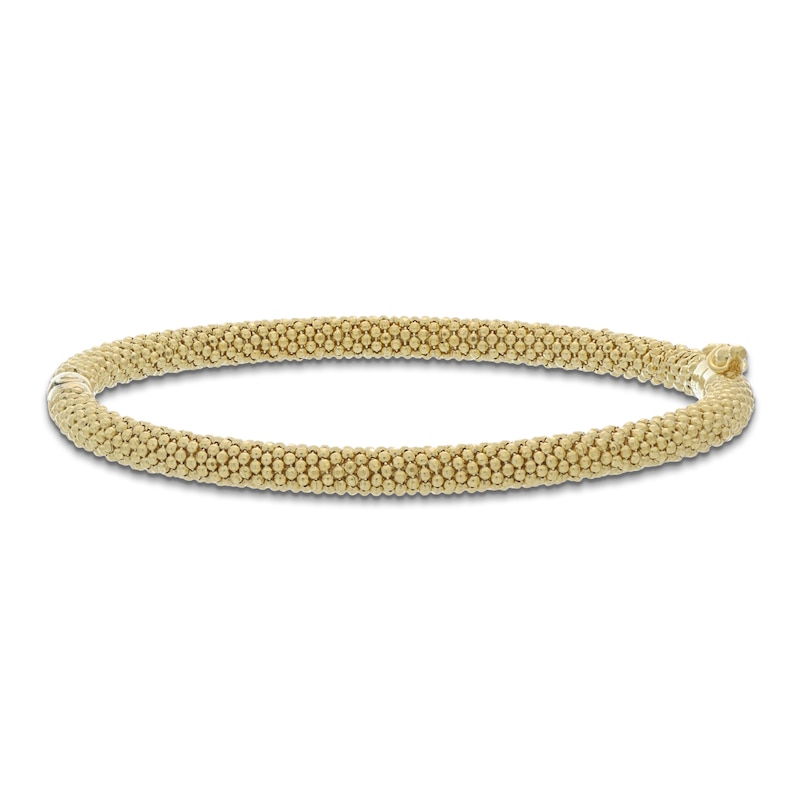 Main Image 1 of Italia D'Oro Textured Bangle Bracelet 14K Yellow Gold-Plated Sterling Silver