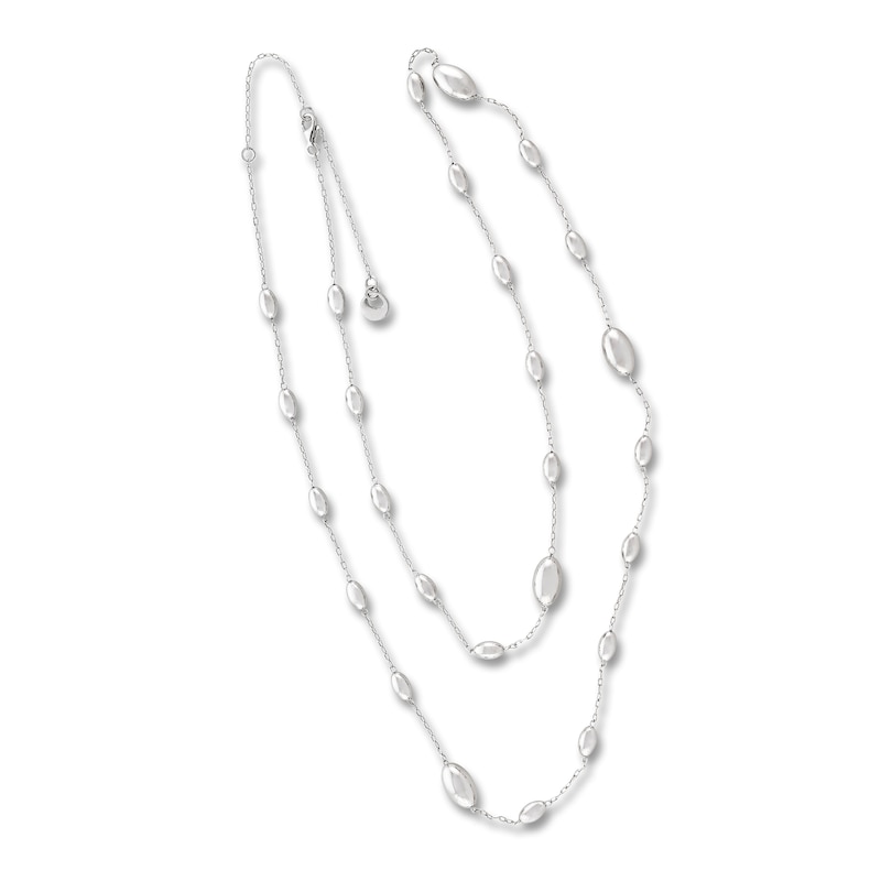 Main Image 1 of Italia D'Argento Pebble Bead Station Necklace Sterling Silver 36"