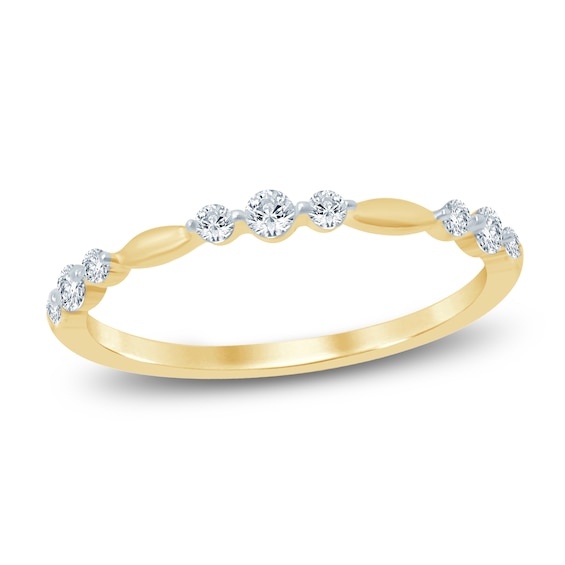 Chosen Certified Diamond Trio Station Stackable Ring 1/5 ct tw 14K Yellow Gold