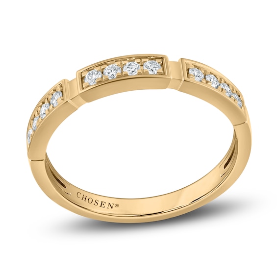 Chosen Certified Round-Cut Diamond Station Stackable Anniversary Ring 1/5 ct tw 14K Yellow Gold