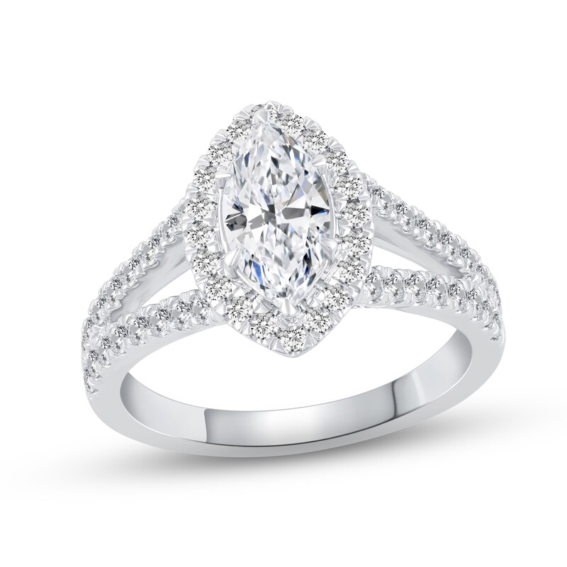 Main Image 1 of Diamond Engagement Ring 1-5/8 ct tw Marquise/Round 14K White Gold